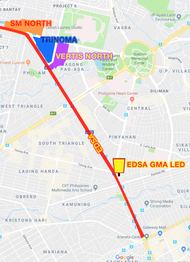 EDSA GMA LED Billboard Map